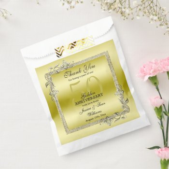 Gold Gem & Glitter 50th Golden Wedding Anniversary Favor Bag by shm_graphics at Zazzle