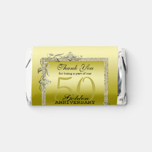Gold Gem & Glitter 50th Golden Wedding Anniversary Hershey's Miniatures