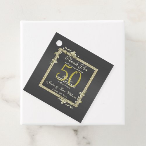 Gold Gem  Glitter 50th Golden Wedding  Favor Tags