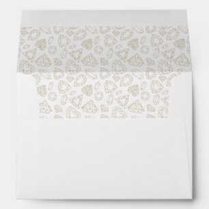 Gold Gem Pattern Glam Birthday Party Envelope