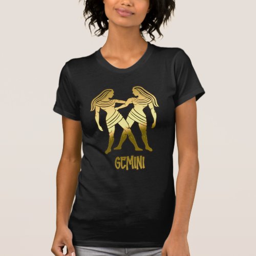 Gold Gemini Astrology Horoscope Zodiac Sign T_Shirt