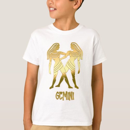 Gold Gemini Astrology Horoscope Zodiac Sign T_Shirt