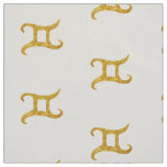 Gold Gemini Astrology Sign Fabric