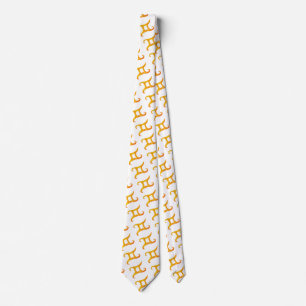 Gold Gemini Astrology Sign Neck Tie