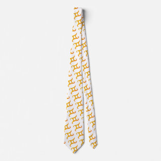 Gold Gemini Astrology Sign Neck Tie