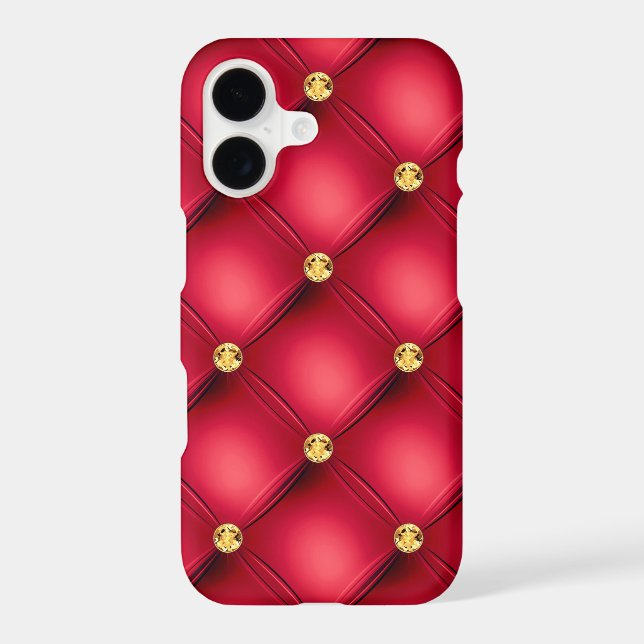Gold Gemstone Tuft Red iPhone Case (Back)