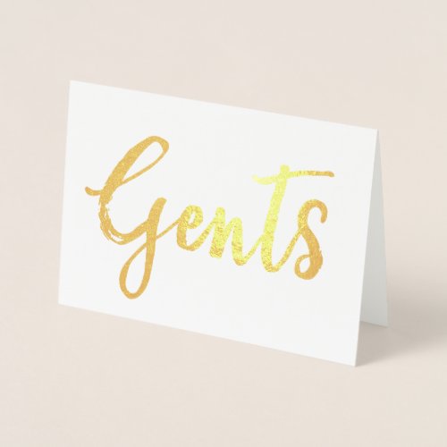Gold Gents Special Occasion Wedding Sign Foil Card