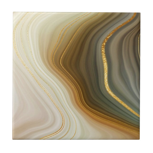 Gold Geode Style (Marble) Ceramic Ceramic Tile (Front)