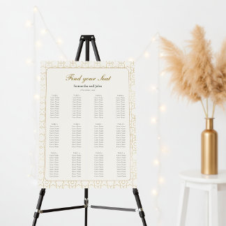 Gold Geometric Arch Wedding Seating Chart Sign