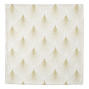 Gold geometric art-deco pattern duvet cover