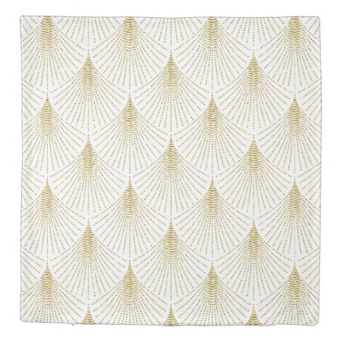 Gold geometric art_deco pattern duvet cover