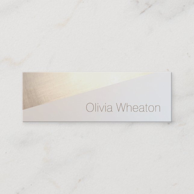 Gold Geometric Beauty Salon Hair Stylist Mini Business Card (Front)