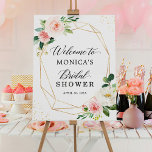 Gold Geometric Blush Pink Floral Bridal Shower Foam Board<br><div class="desc">Give your bridal shower an elegant touch with the Gold Geometric Blush Pink Floral Bridal Shower Foam Board. With its sophisticated design and soft, feminine colors, this sign will perfectly complement your shower's theme. And with Zazzle's design tool, you can easily customize this template to make it even more unique...</div>