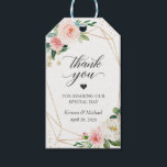 Gold Geometric Blush Pink Floral Wedding Thank You Gift Tags<br><div class="desc">Customize this "Gold Geometric Blush Pink Floral Wedding Thank You Gift Tag" to add a special touch. It's a perfect addition to match your colors and styles. For further customization, please click the "customize further" link and use our design tool to modify this template. If you need help or matching...</div>