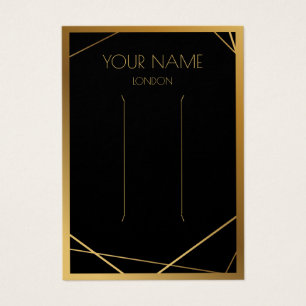 Gold geometric border black bracelet display card