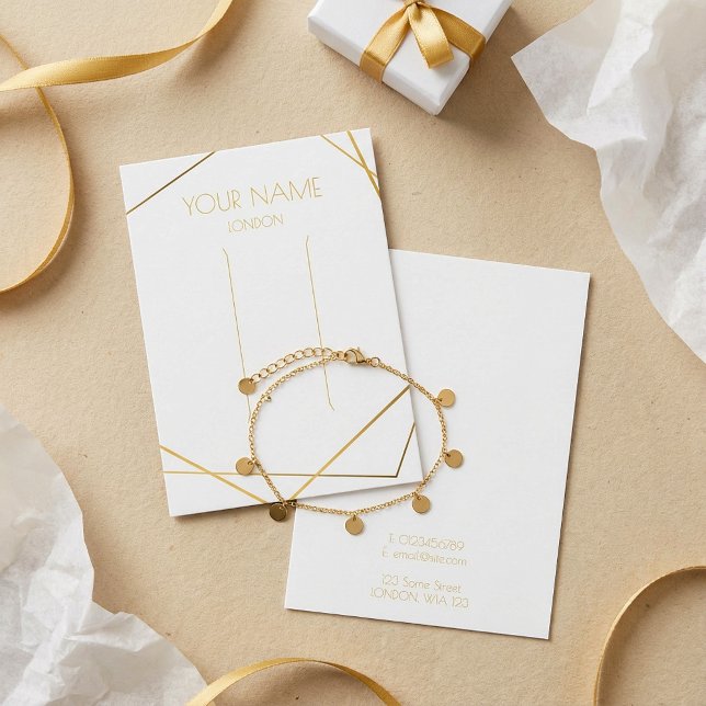 Gold geometric bracelet display card (Gold geometric bracelet display card.)