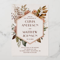 Gold Geometric Floral Wedding | Light Rose Beige