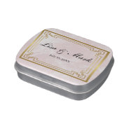 Gold Geometric Frame Pink Marble Wedding Candy Tin at Zazzle