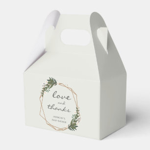 Gold Geometric Gender Neutral Baby Shower Favor Boxes