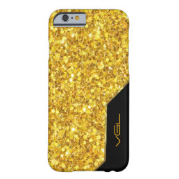 Gold geometric glitter black accents barely there iPhone 6 case