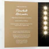 Gold Geometric Graduation Photo Tri-Fold Invitation (Inside First)