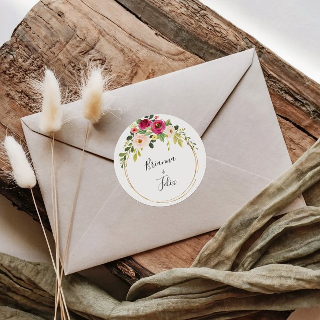 Gold Geometric Greenery Wedding Envelope Seals (Creator Uploaded)
