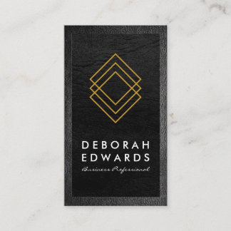 Gold Geometric Icons Business Card