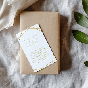 Gold geometric insert Card for customer orders