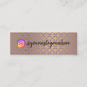 Gold Geometric Instagram Social Media Mini Business Card