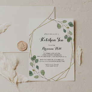 Gold Geometric Kitchen Tea Bridal Shower Invitation
