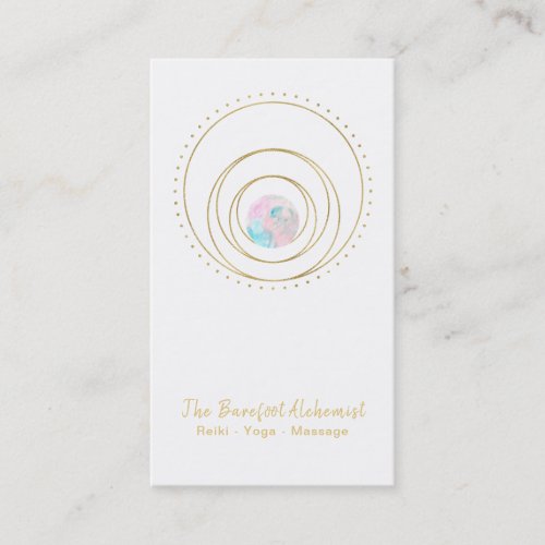   Gold Geometric Mandala Sacred Geometry Boho Business Card