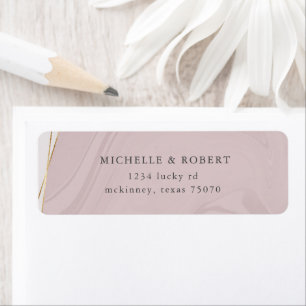 gold geometric marble Return Address Label