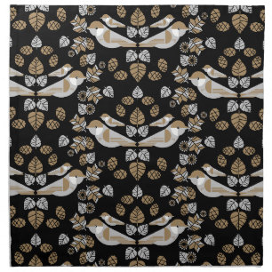 Gold Geometric Modern Abstract Bird Art Cloth Napkin