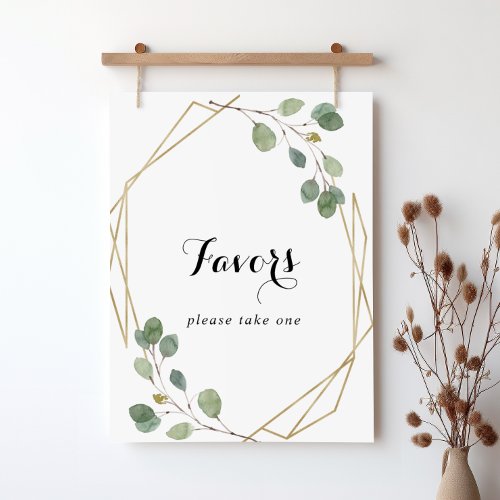 Gold Geometric Modern Calligraphy Favors Sign