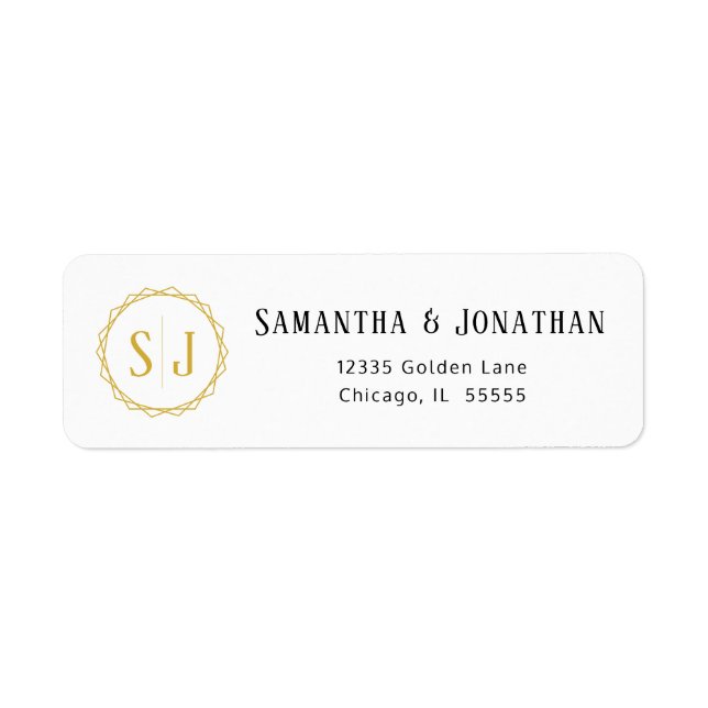 Gold Geometric Monogram Label (Front)