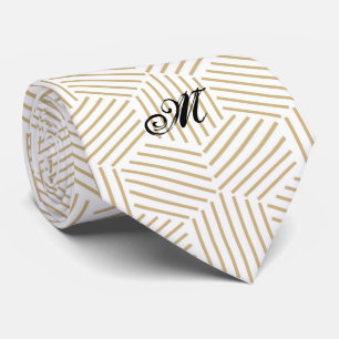 Gold Geometric Monogram Tie