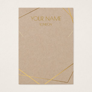 Gold geometric necklace or bracelet display card.