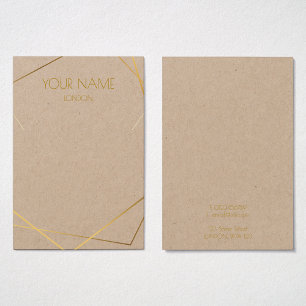 Gold geometric necklace or bracelet display card.