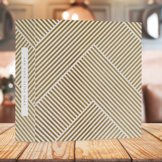 Gold Geometric Pattern Elegant Sophisticated Luxe 3 Ring Binder (Creator Uploaded)