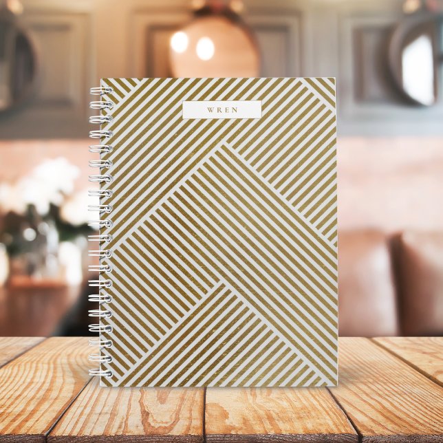 Gold Geometric Pattern Elegant Sophisticated Luxe Notebook (Creator Uploaded)