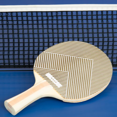 Gold Geometric Pattern Elegant Sophisticated Luxe Ping Pong Paddle
