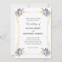 Gold Geometric Rustic Purple Floral Wedding 