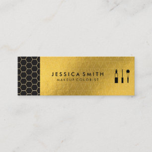 Gold Geometric Shimmer Hex Trim MUA Mini Business Card