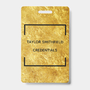 gold geometric square modern trendy badge lanyard