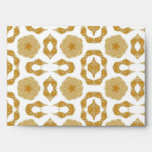 Gold geometric star pattern envelopes for holidays
