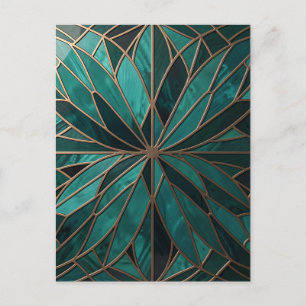 Gold Geometric Starburst Pattern Art Deco Luxury Postcard