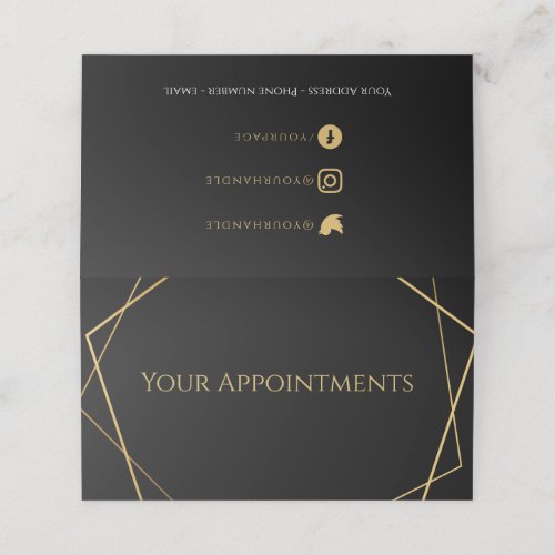 Gold geometric stylist appointment card