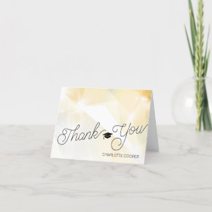 Gold Geometric Thank You Personalized Card