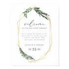 Gold Geometric watercolor greenery