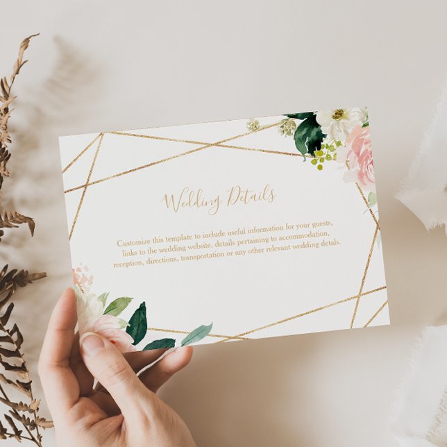 Gold Geometric Wedding Details Enclosure Card (Creator Uploaded)
